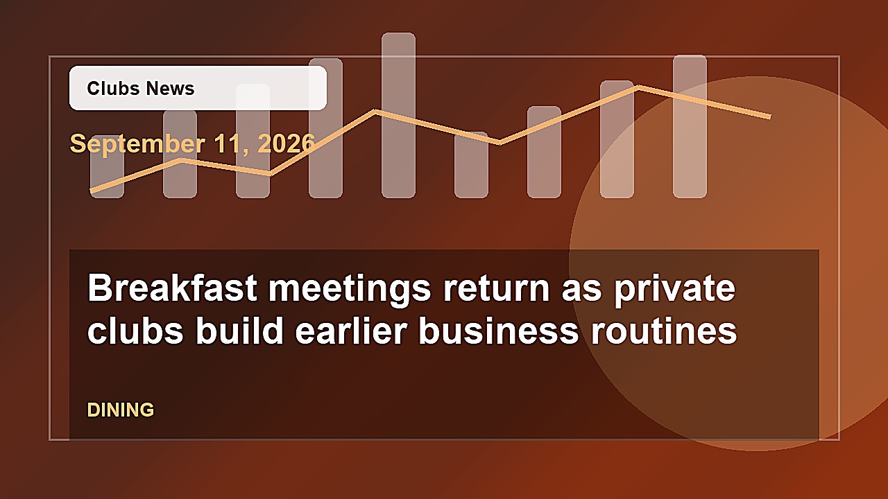 Breakfast meetings return as private clubs build earlier business routines